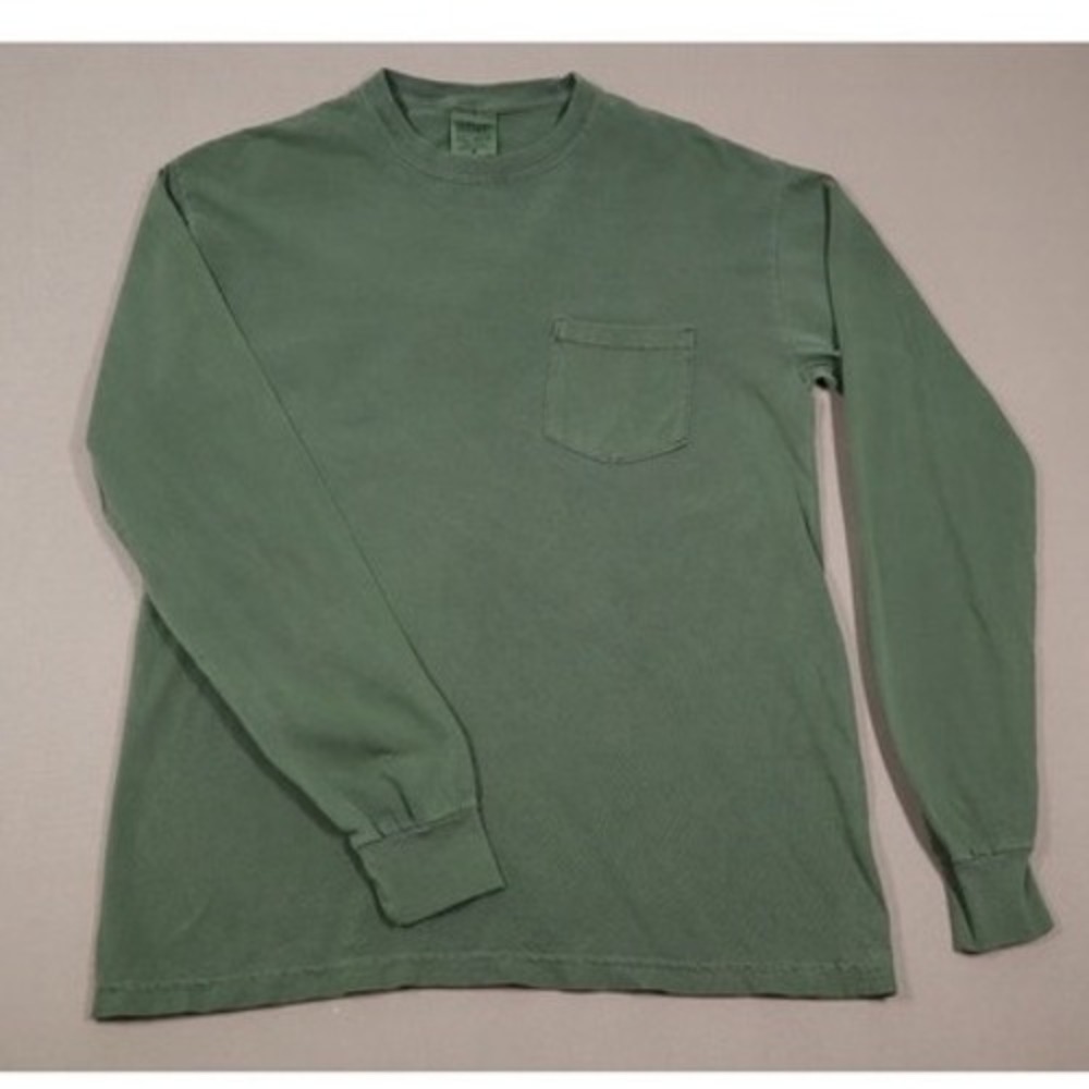 Comfort Colors‎ Olive Green Long Sleeved Pocket Tee - Size M